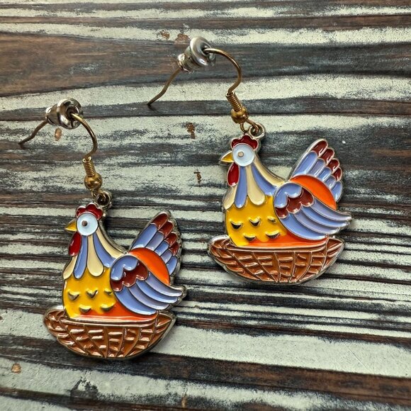 Holiday Earrings - French Hens - 12 Days of Christmas #3 - Picture 3 of 3
